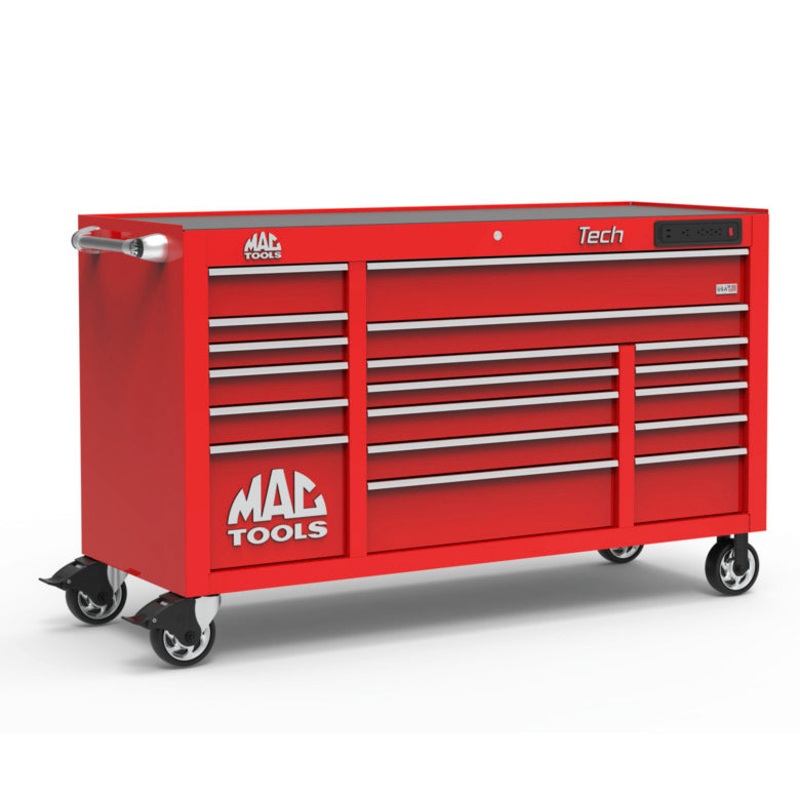Tech Series 18-Drawer Workstation – Firebrick Red