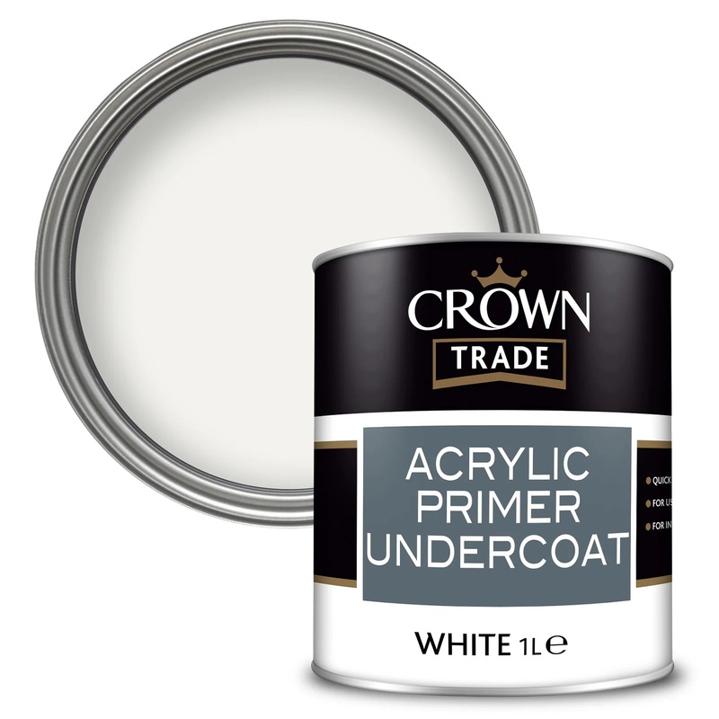 Crown Trade Acrylic Primer Undercoat 1L White Default Title