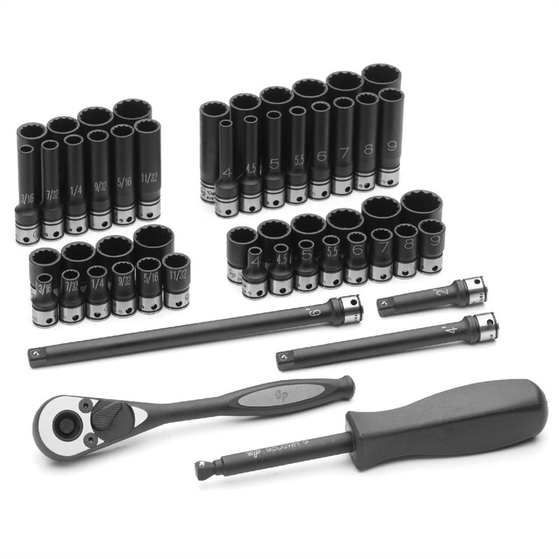 1/4″ Dr. 53pc Fract. & Metric Duo-Socket Set – 12 Pt. GRE89253CRD