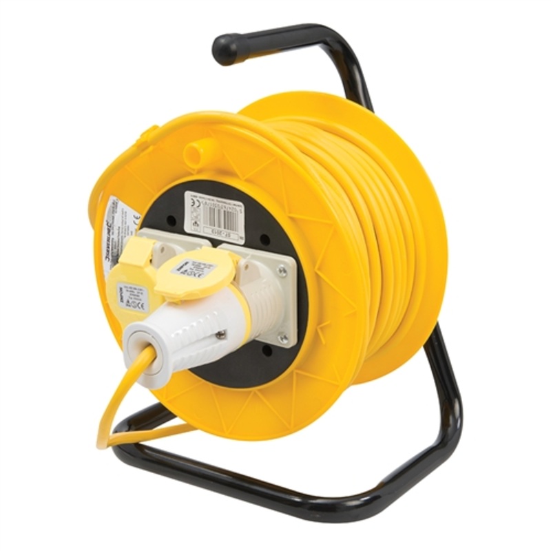 Powermaster Cable Reel Freestanding 16A 110V – 2-Gang 25m