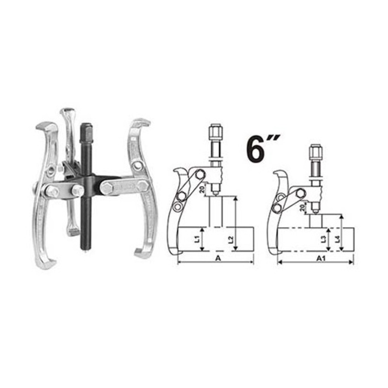 Ingco HGP08036 Three Jaws Puller 6″