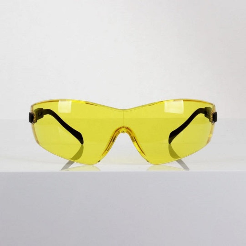 Yellow Curved Safety Spectacles with Arm Adjust Default Title
