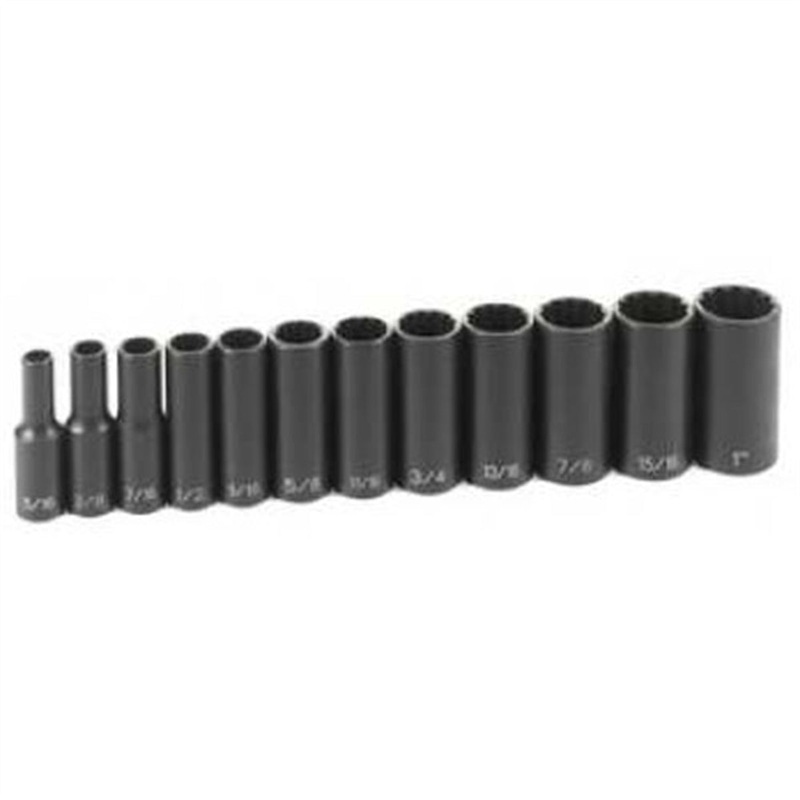 12 Piece 3/8″ Drive 12 Point Deep Fractional Impact Socket Set GRE1202D