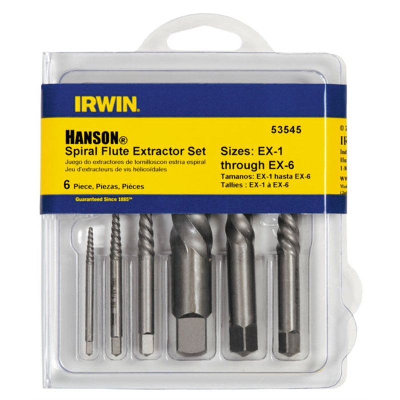 6 Piece Spiral Flute Screw Extractor Set
