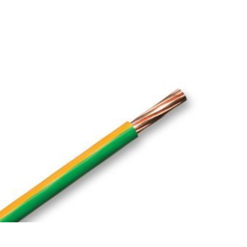Zexum Earth Green Yellow 10mm 7 Strand 55A Single Core 6491X (H07V-R) Round Power PVC Insulated Conduit Wire