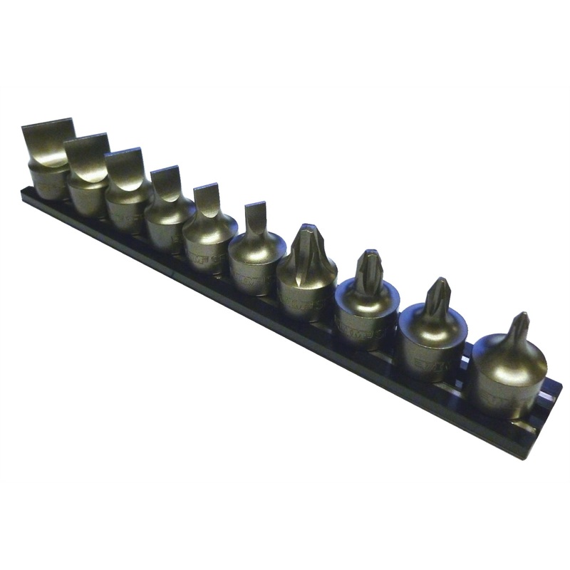 VIM Tools 10-Piece Half Cut, Flat and Phillips Head Screwdriver Set – 3/8 in. Square Drive