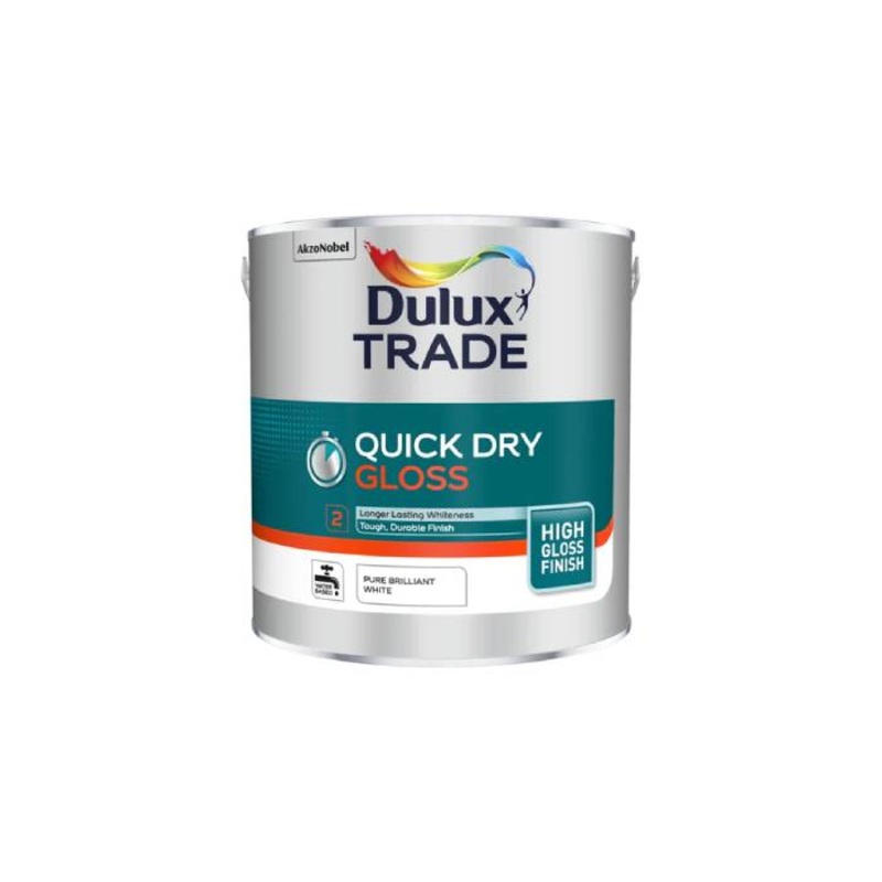 Dulux Trade Gloss Quick Dry Pure Brilliant White 2.5L Default Title