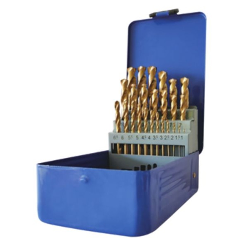 Rex-plus M2 HSS Tin Coated Jobber Drill Set 25pc 1-13mm