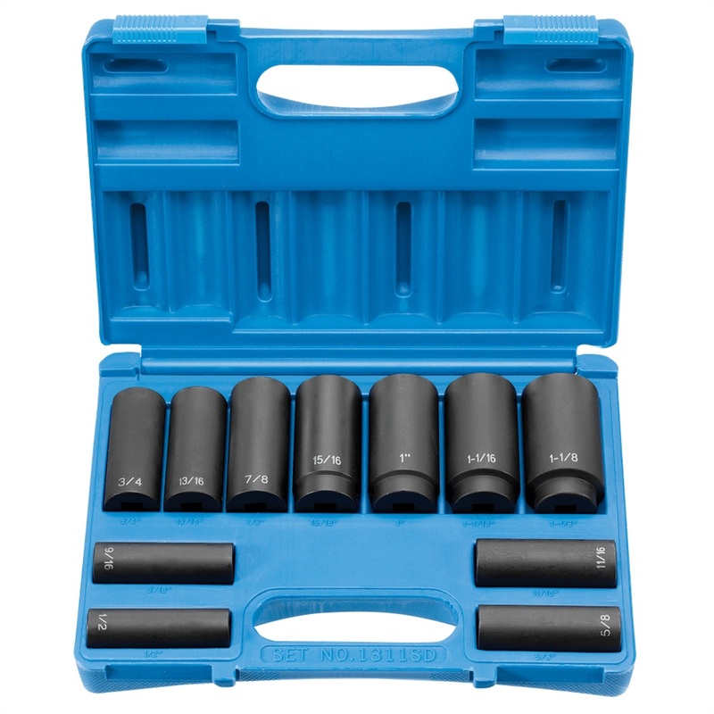1/2″ Drive 11 Piece Deep Set – 8 Point
