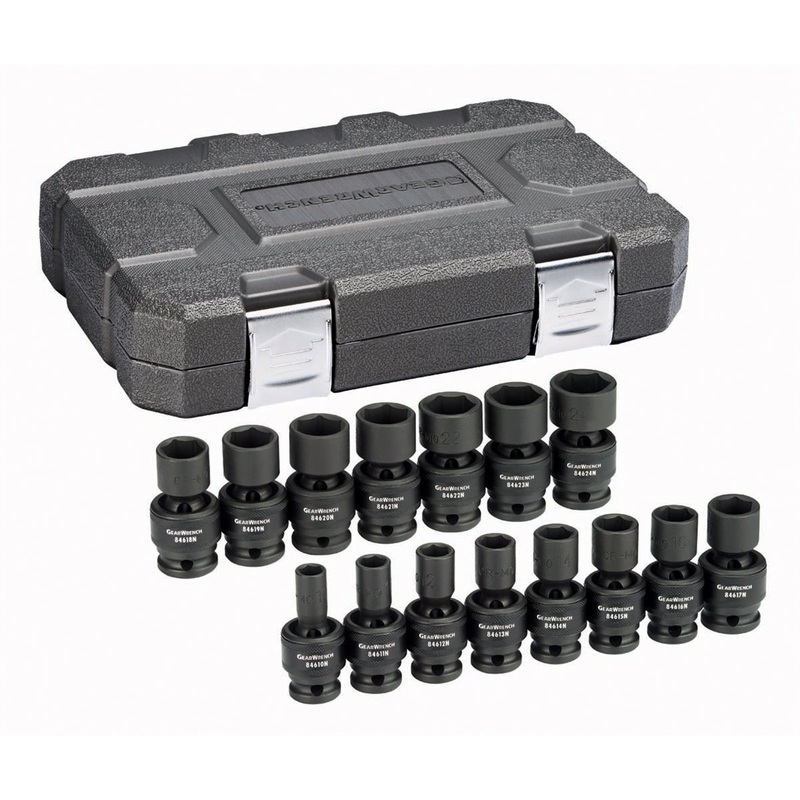 15 Piece 1/2″ Drive 6 Point Metric Universal Impact Socket Set KDT84939N