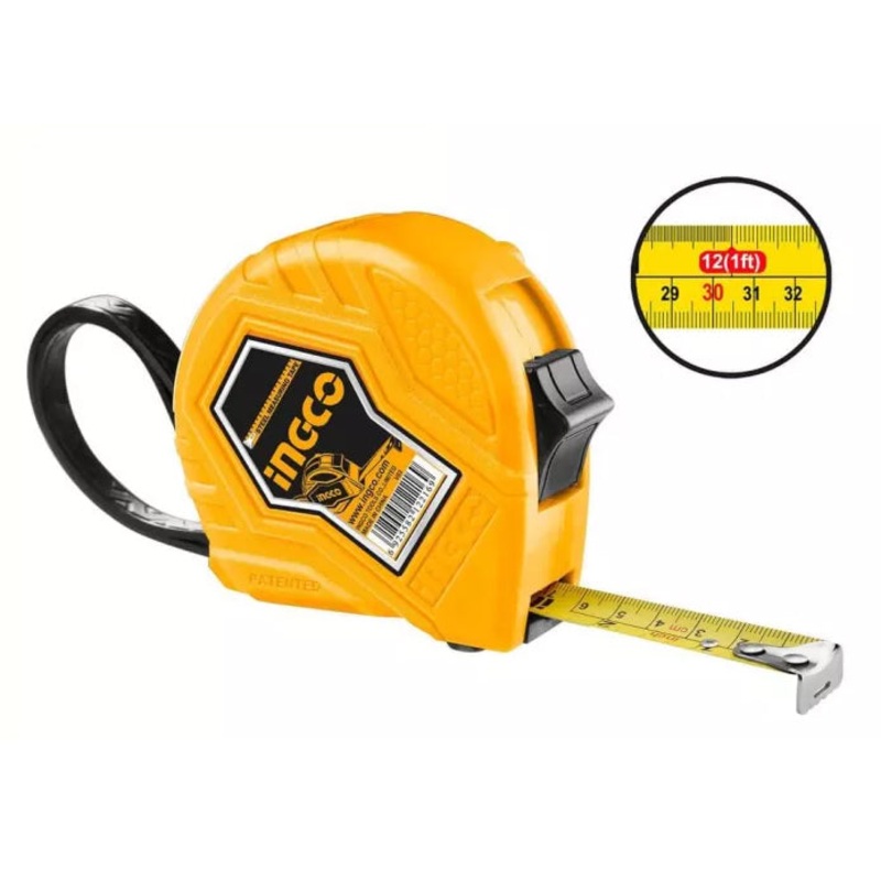 Ingco Steel Tape Measure (2 Stop Button) HSMT0833 (3m x 16mm)