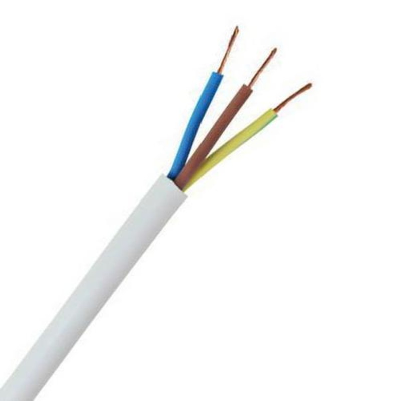 Zexum 1.5mm 3 Core LSZH Flex Cable White Round 3183B