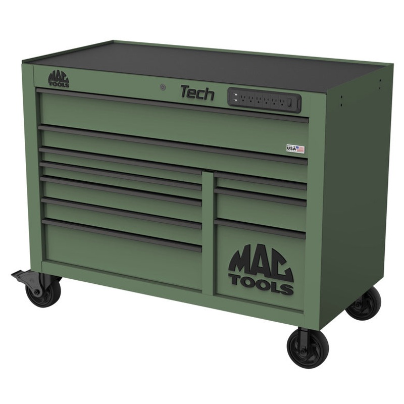 Tech Series 10-Drawer Workstation – Olive Green