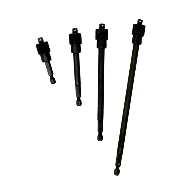 4-Piece 1/4″ Hex to 1/4″ Square Drive Impact Extension Adaptor Set
