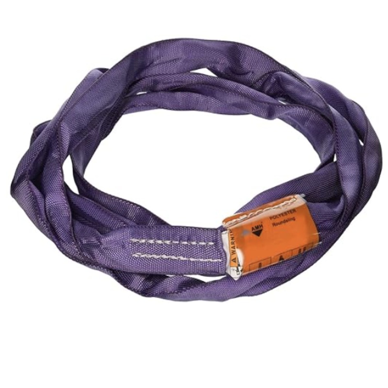 All Material Handling DR104 Round Sling, WLL 2600 lb, 4′ Double Jacket, Purple