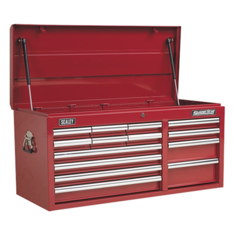 Sealey Superline Pro Topchest 14 Drawer with Ball-Bearing Slides Heavy-Duty – Red