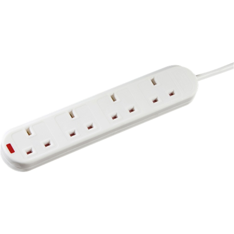 KnightsBridge 13A 4G 2M Extension Lead with Neon