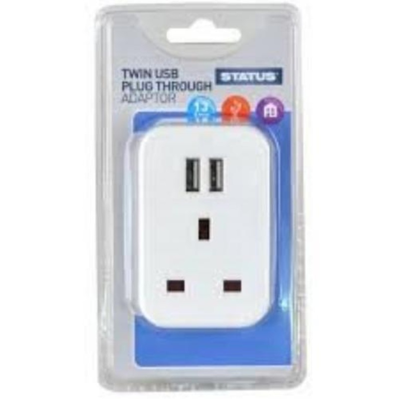 Status Twin Port USB Plug Through Adapter