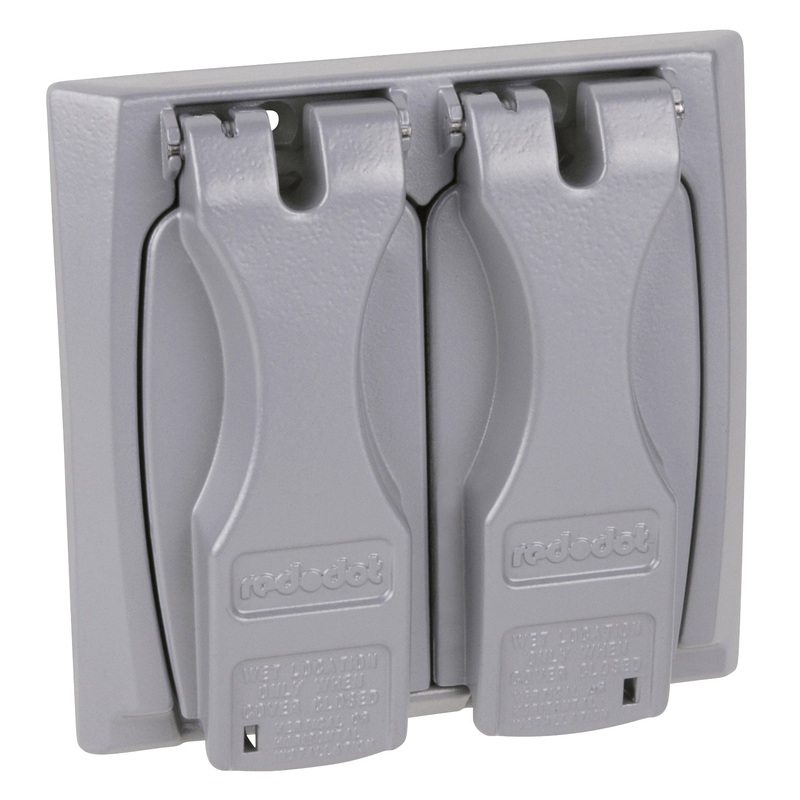 Thomas & Betts Red Dot  Receptacle 2-Gang Universal Weatherproof Cover With Flip Lid Die-Cast 2-Gang
