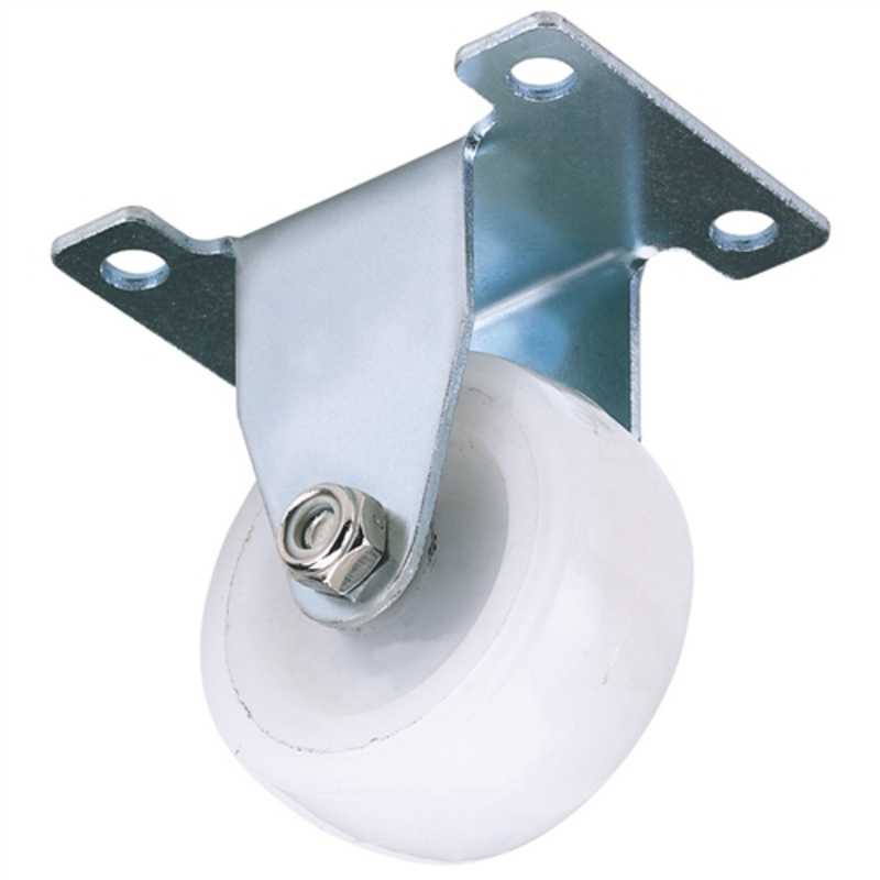 Draper Fixed Plate Fixing Nylon Wheel, 50mm Diameter, S.W.L. 75kg