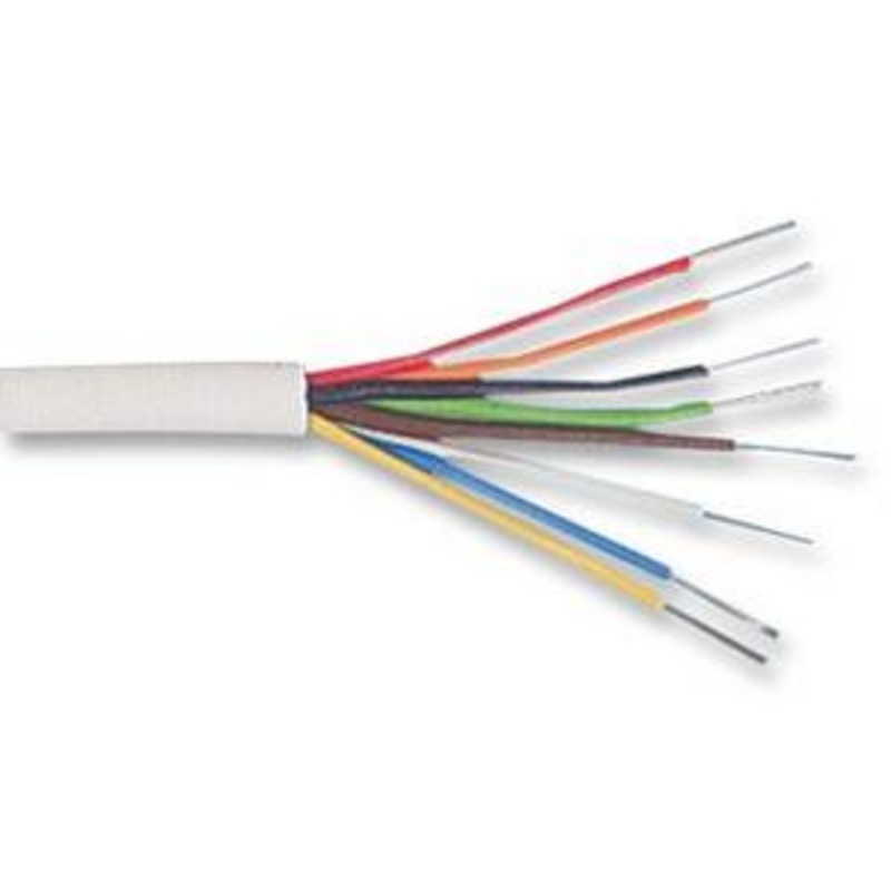 CQR White 0.182mm 8 Core 4 Pair Round CCA PVC Intruder Burglar Alarm Security Cable