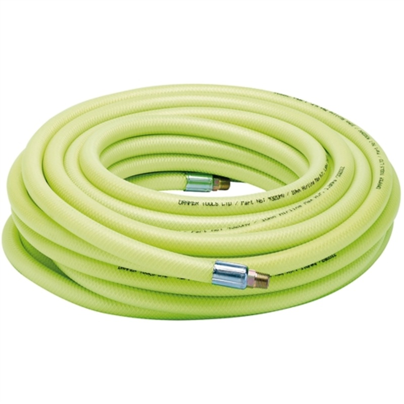 Draper High-Vis Air Line Hose, 15.2m, 10mm Bore, 1/4″ BSP