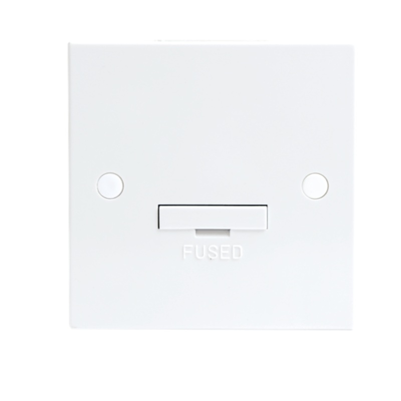 KnightsBridge 13A White Connection Unit Fused & Flex Outlet Electric Wall Plate