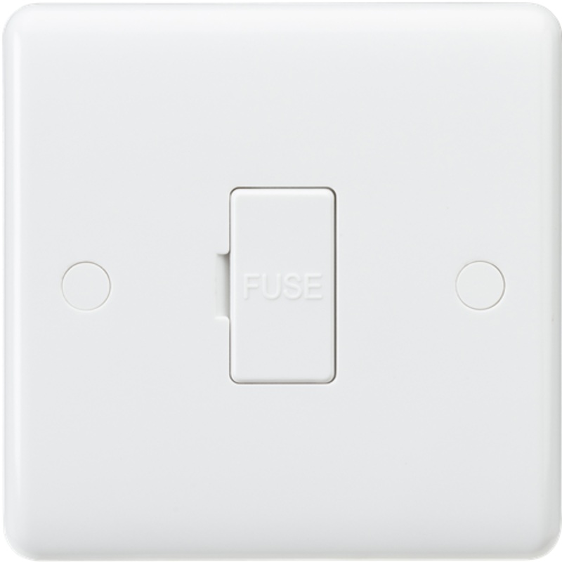 KnightsBridge Curved Edge 13A Fused Spur Unit with 3A Fuse Fitted
