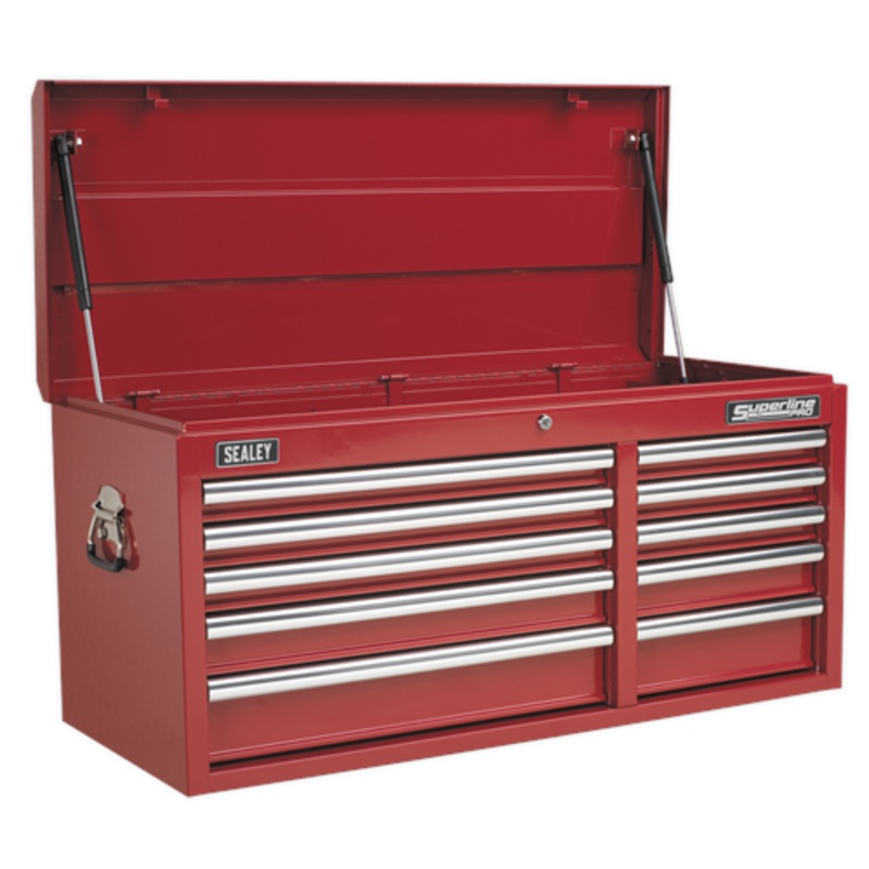 Sealey Superline Pro Topchest 10 Drawer with Ball-Bearing Slides Heavy-Duty – Red