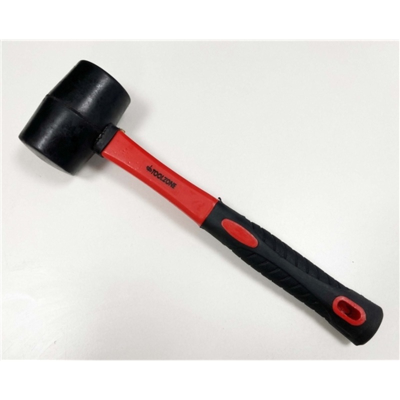 Toolzone 16 Oz Black Rubber Mallet Fibre