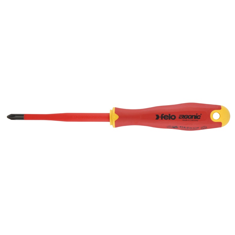 Felo 414 Ergonic E-slim Screwdriver Phillips #1 x 80mm insulated Hardened Tip