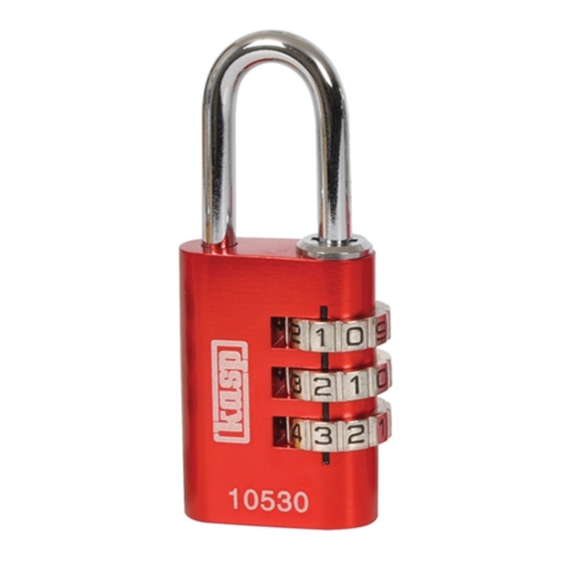Kasp Aluminium Combination Padlock 30mm Red