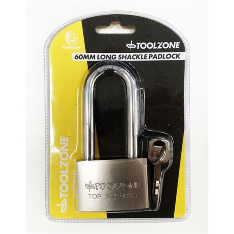 Toolzone 60mm Long Security Padlock 4 Keys