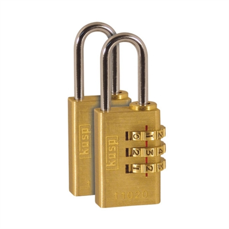 Kasp Brass Combination Padlock – 20mm – Twin