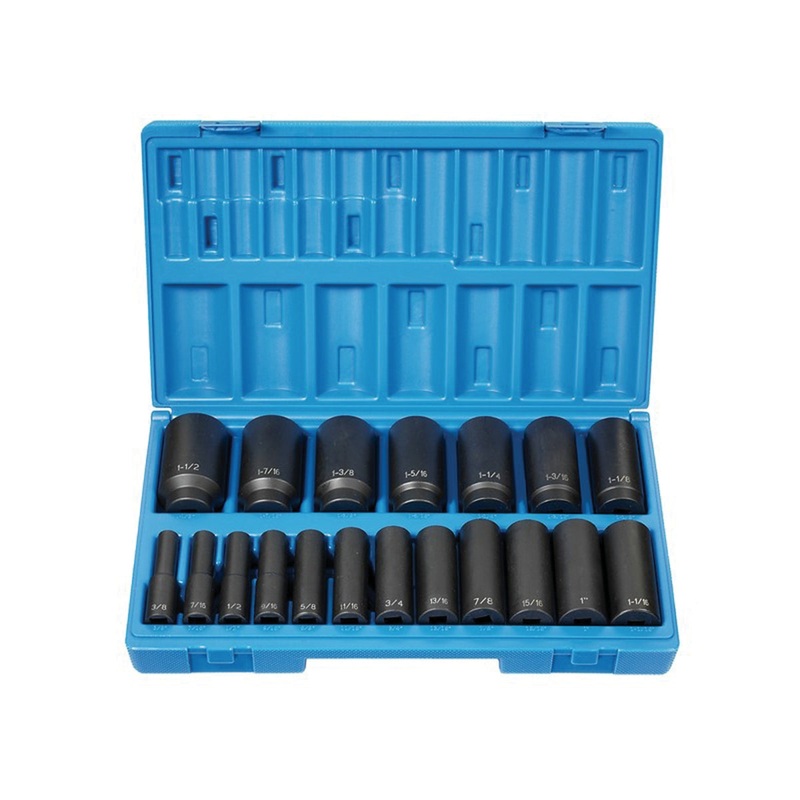 1/2″ Dr. 19 Pc. Deep Length Fract. Set – 12 Point GRE1719D