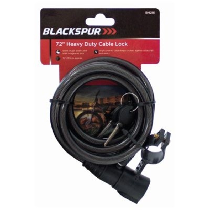 Blackspur 72″/6′ (10Mm X 1.8M) Heavy Duty Cable Bicycle Lock