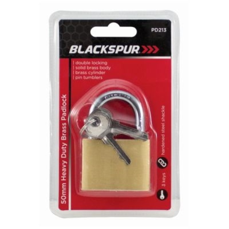Blackspur 50Mm Heavy Duty Padlock With Hardened Shackle