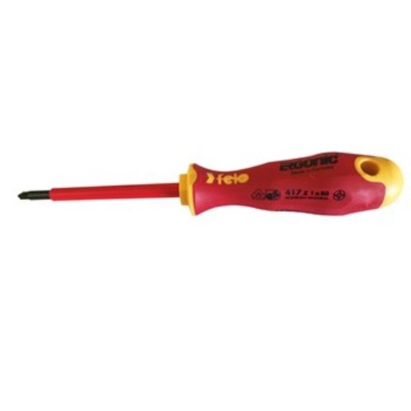 Felo 417 Ergonic Plus/Minus insulated Screwdriver Size Z1 Hardened Tip
