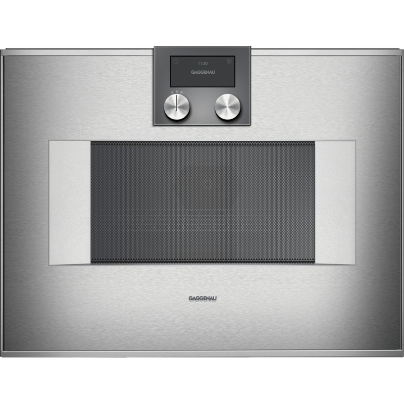 Bosch BM450710/01 Gaggenau 400 Series Combi-Microwave Oven 24” Door Hinge: Right, Door Hinge: Right, Stainless Steel Behind Glass
