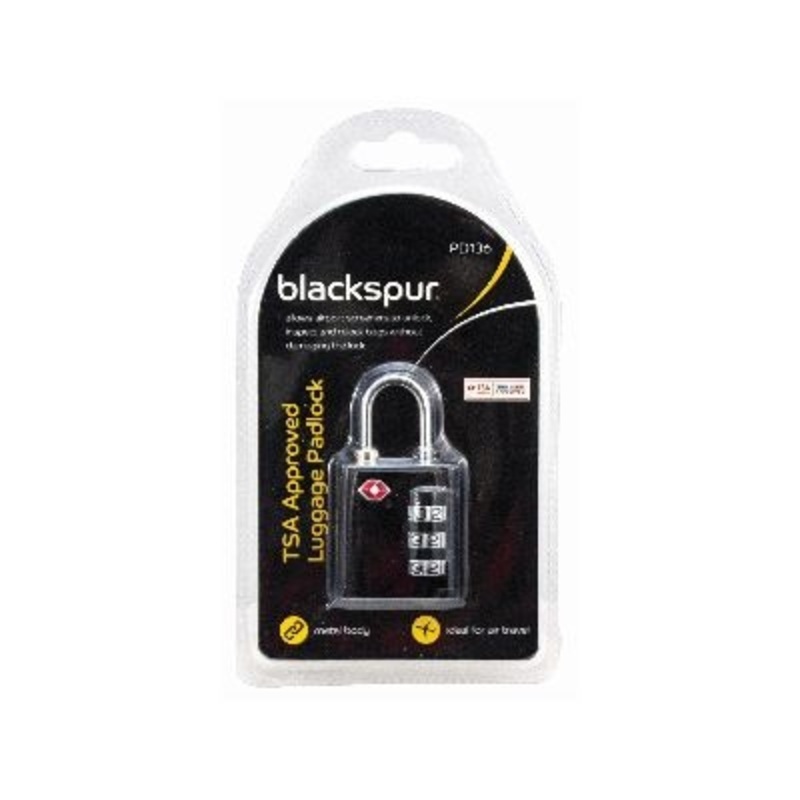 Blackspur Tsa Approved Luggage Padlock – Black