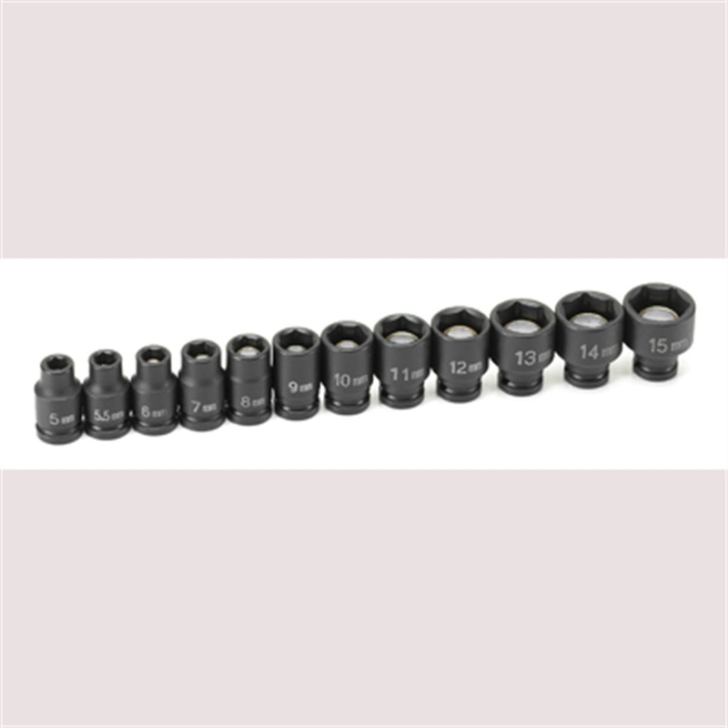 1/4 in. Drive 12-Piece Metric Magnetic Impact Socket Set