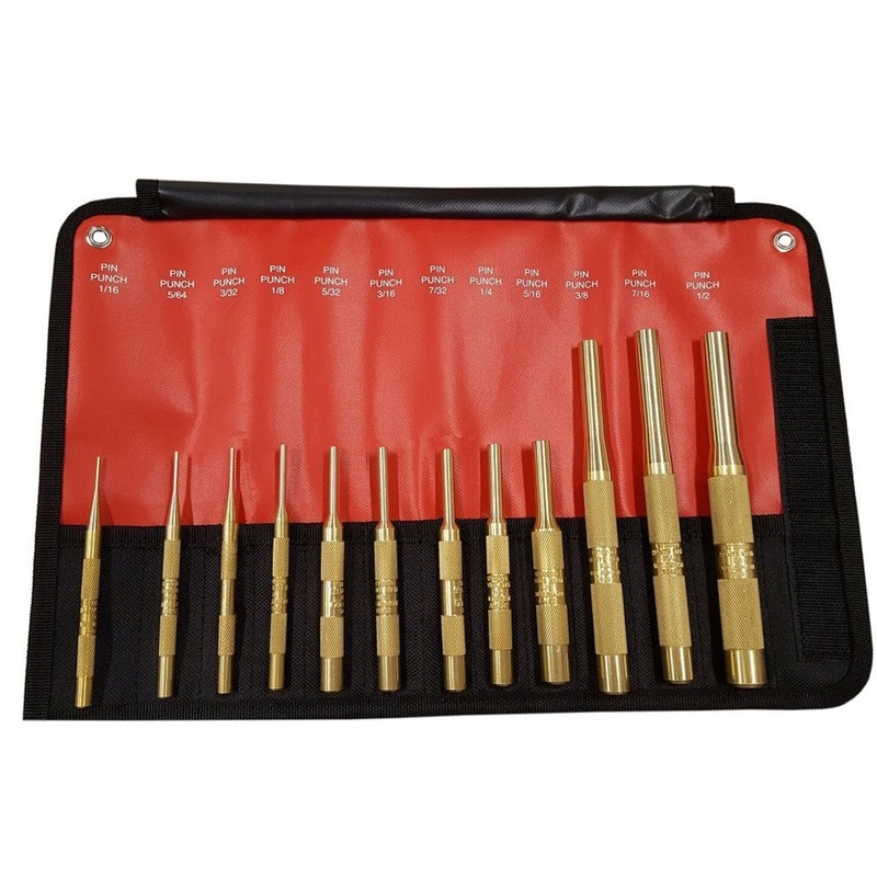 12 Piece Brass Pin Punch (INCH) Set MAY67008