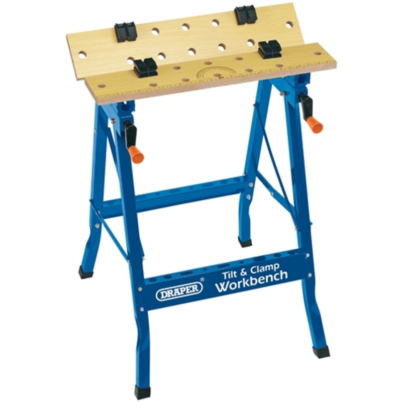 Draper Tilt & Clamp Fold Down Workbench, 600mm