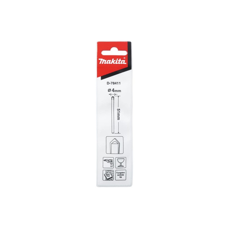 Makita GLASS DRILL BIT 4x51mm Glass and Tile