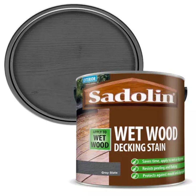 Sadolin Wet Wood Deck Stain Grey Slate 2.5L Default Title