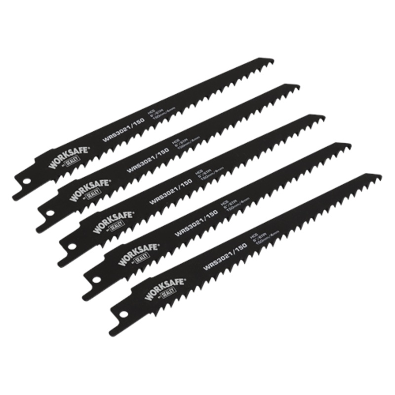 Worksafe Reciprocating Saw Blade 150mm 6tpi – Pack of 5