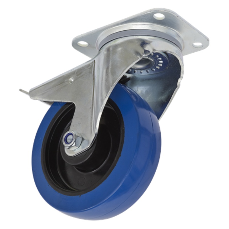 Sealey Castor Wheel Swivel Plate, Total Lock 160mm