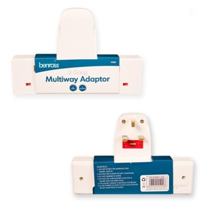 Benross 3 Way Wall Adaptor, 13A