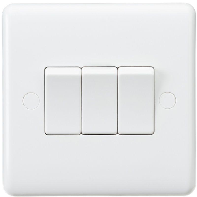 KnightsBridge Curved Edge 10AX 3G 2-Way Switch