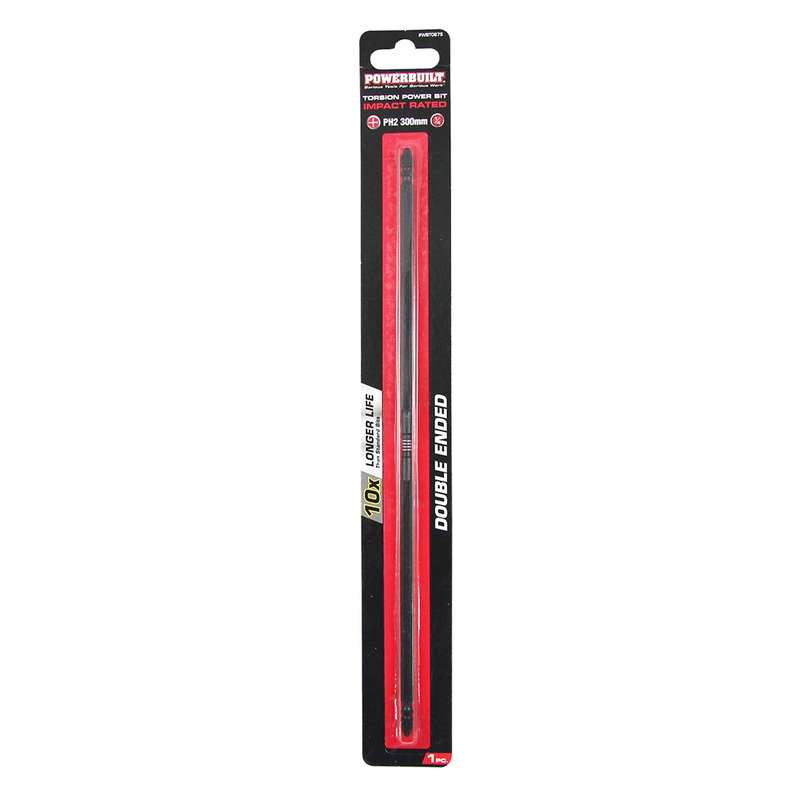 Powerbuilt 1/4 in Torsion Impact Power Bit – Phillips #2 X 300mm Long Double Ended